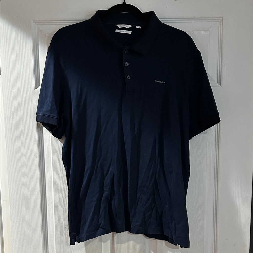 Calvin Klein Men's Dark Blue Polo Shirt Sz L